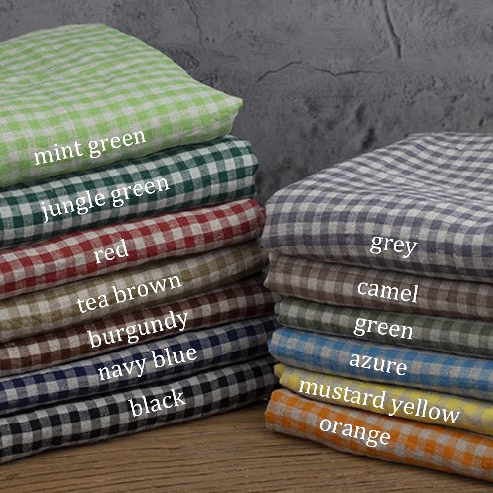 Plaid Linen Fabric for Bulk Buy