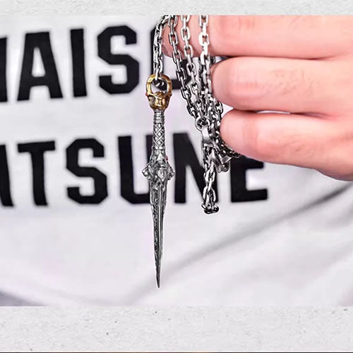 Sword Necklace Sliver Custom Engraved Pendant Necklace for Men
