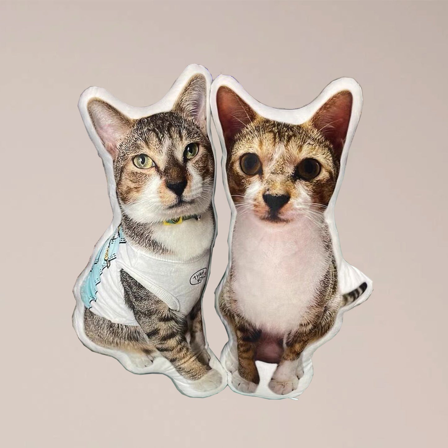 Customizable all-over print body pillow with two adorable dogs in different shapes.