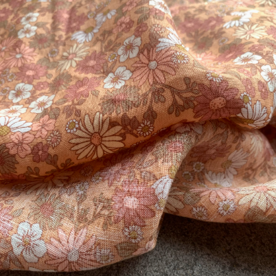 Floral Linen Fabric for Bulk Buy