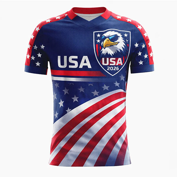 Custom 2026 world cup kit with eagle design on a white background