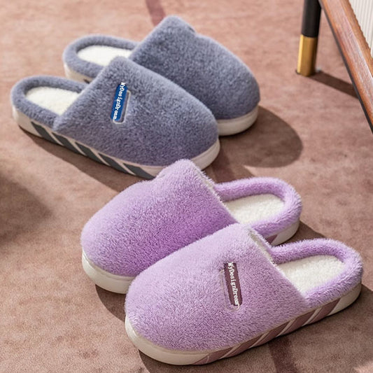 Custom slippers on a brown surface